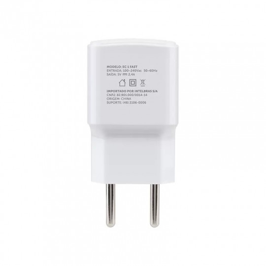 Carregador USB 2,4A EC 1 Fast Branco Intelbras