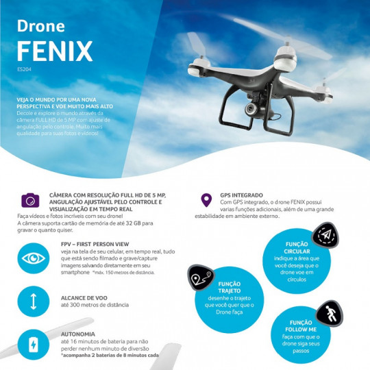 DRONE FENIX MULTILASER ES204