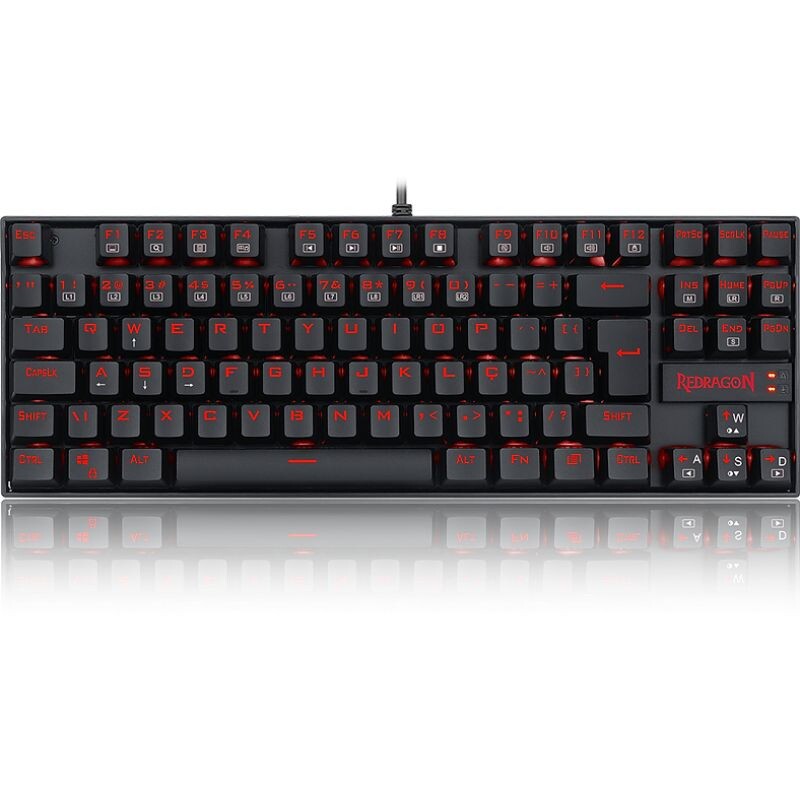 TECLADO REDRAGON GAMER MECANICO KUMARA SINGLE LIGHT K552-2 PT-BLACK