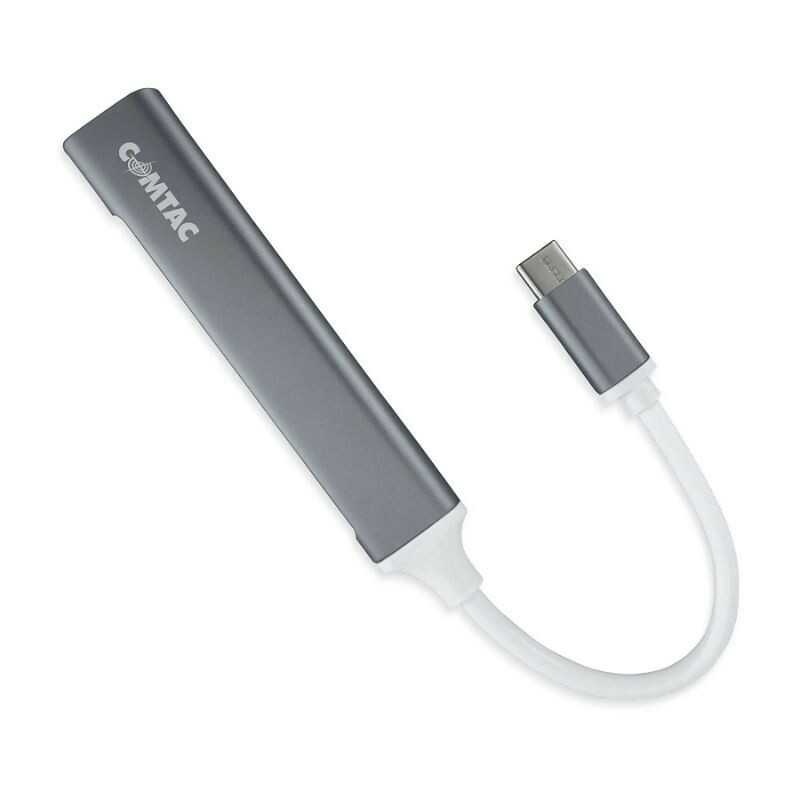 HUB USB-C COMTAC 1PORTA USB 3.0 + 3PORTAS USB 2.0 ALUMINIO CINZA 20121101