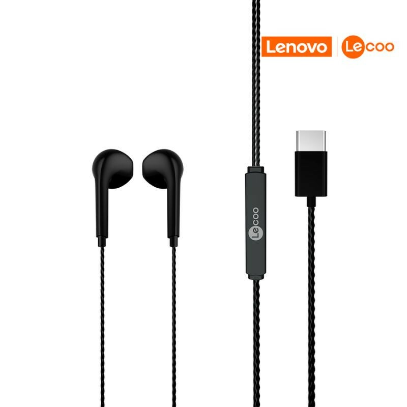 FONE DE OUVIDO LECOO USB-C EH104 INTRA PRETO