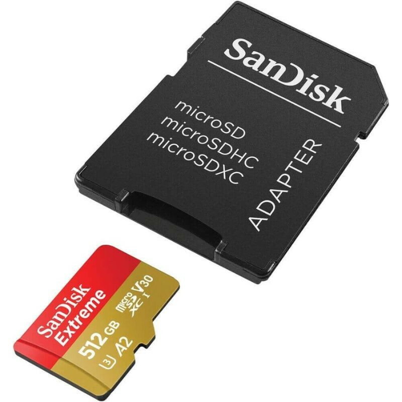 CARTAO DE MEMORIA MICRO SD 512GB SANDISK EXTREME CLASSE 10 190MB/S SDSQXAV-512G-GN6MA