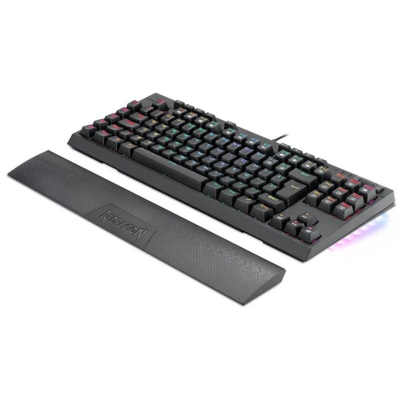 TECLADO REDRAGON OPTICO GAMER BROADSWORD PRO RGB PRETO SWITCH MARROM