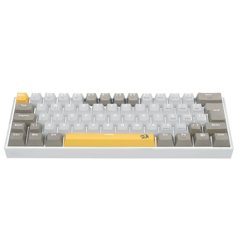 TECLADO REDRAGON GAMER MECANICO LAKSHMI K606-YL-WT-GY PT-BROWN