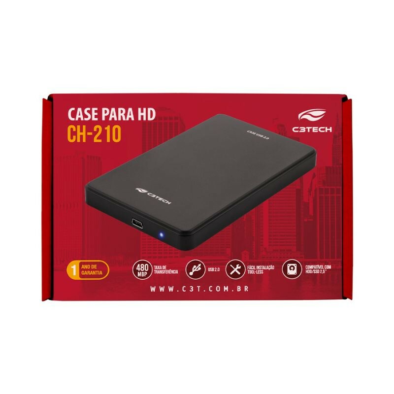CASE P/HD 2.5 C3TECH USB 2.0 CH-210BK PRETO
