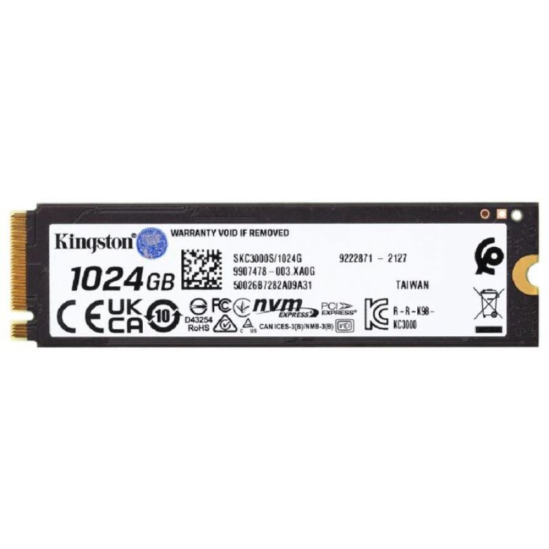 SSD KINGSTON 1024GB KC3000 M.2 PCIE 4.0 NVME 7000MB/S SKC3000S/1024G
