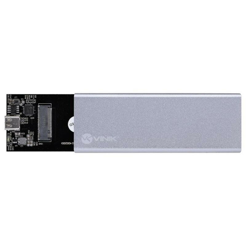 CASE P/SSD VINIK USB 3.1 X TYPE-C M.2 SATA CS25-C31 PRATA
