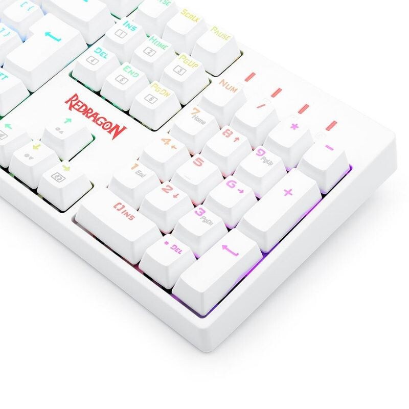 TECLADO GAMER REDRAGON SURARA PRO RGB BRANCO SWITCH MARROM ABNT2