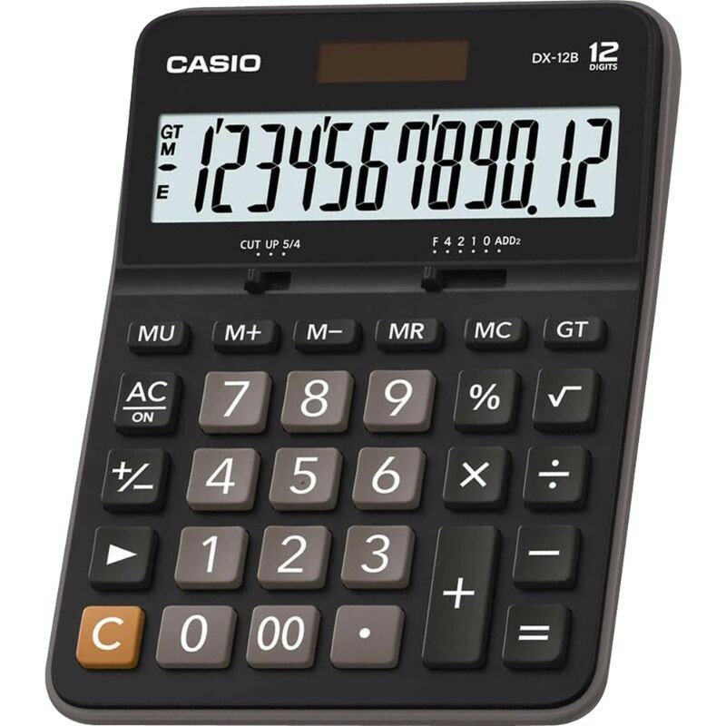 CALCULADORA CASIO DIGITAL 12 DIGITOS DX12B PRETA