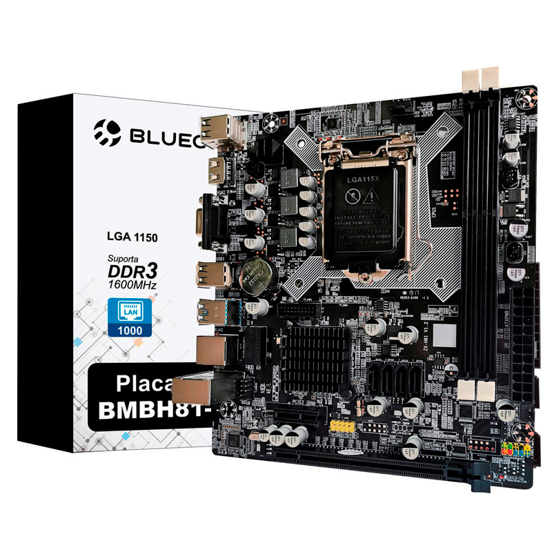 PLACA MAE BLUECASE BMBH81-D2 BOX DDR3 1150P       