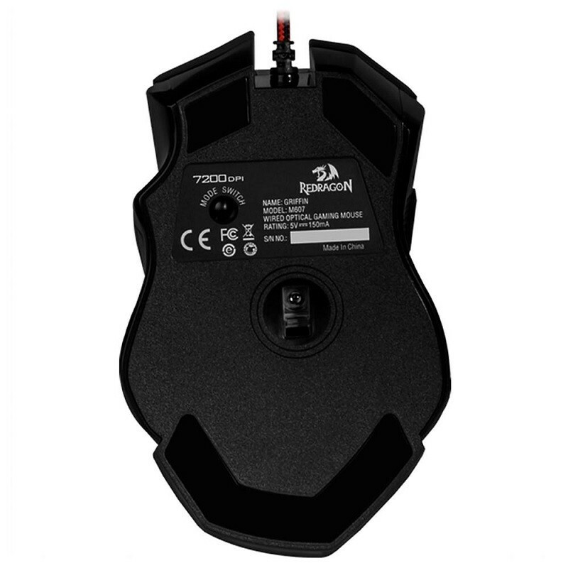 MOUSE REDRAGON GAMER GRIFFIN PT C/LED RGB M607    