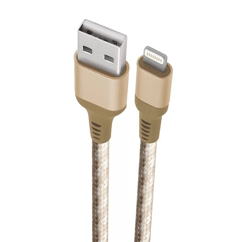 CABO GEONAV USB LIGHTNING NYLON 1,5MT GOLDEN      