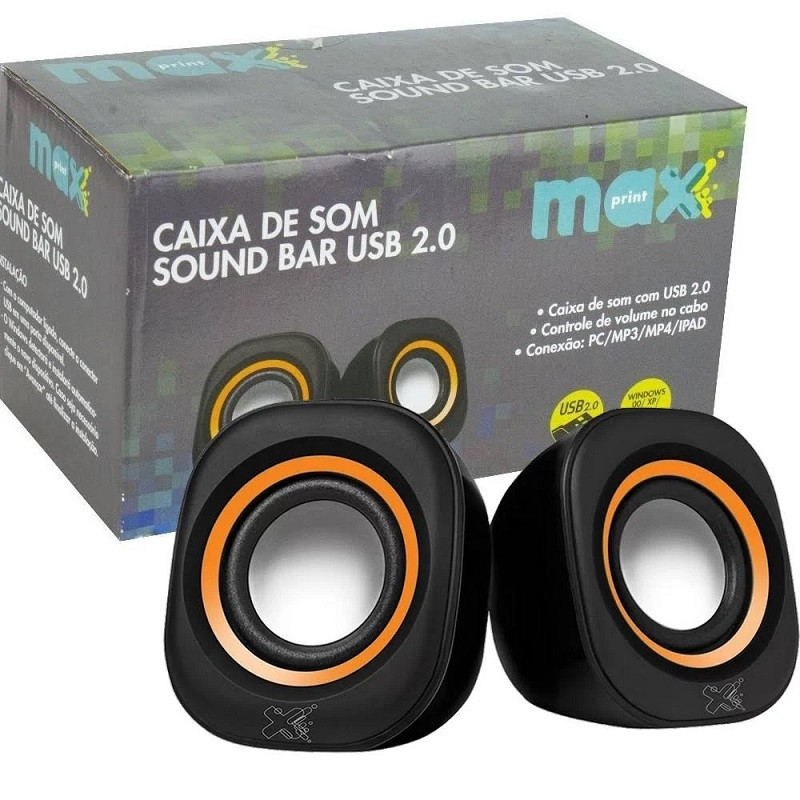 CAIXA DE SOM MAXPRINT SOUND BAR 3W 6013447 PT/LARANJA