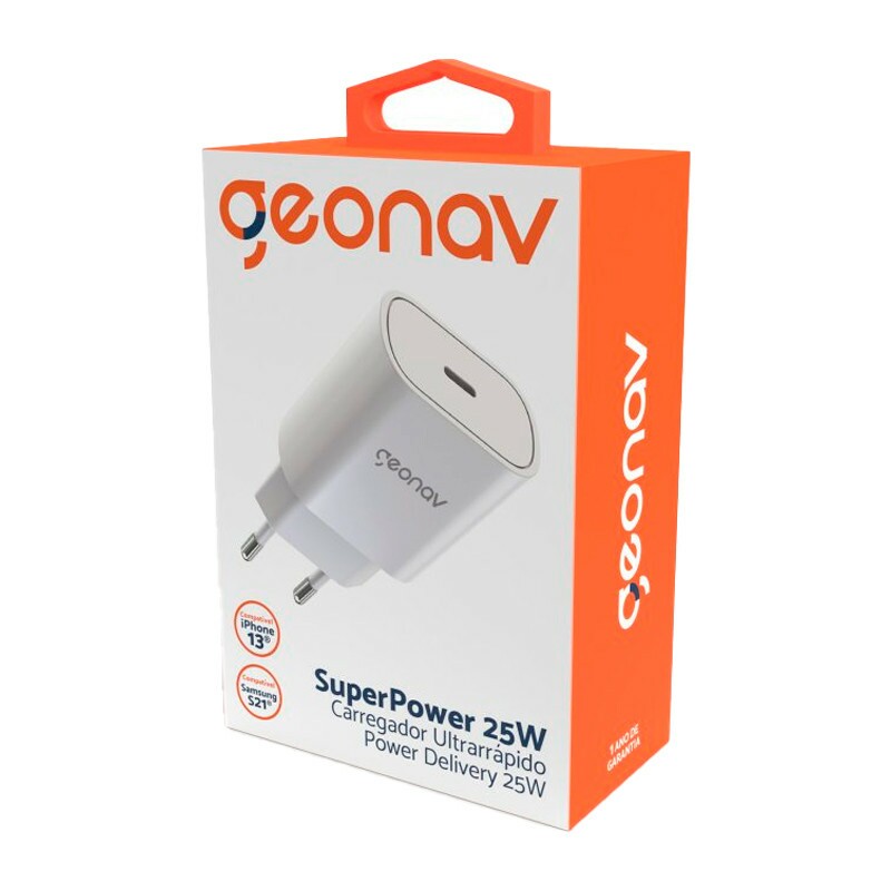 CARREG.GEONAV SUPER POWER USB-C 25W BRANCO        