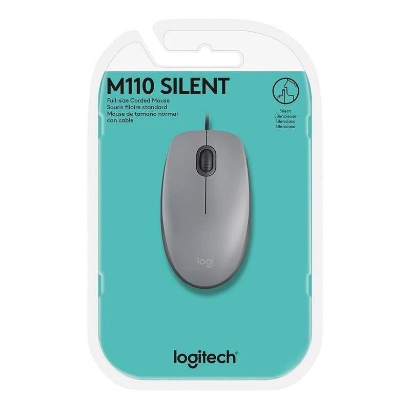 MOUSE LOGITECH USB M110 SILENT CINZA              