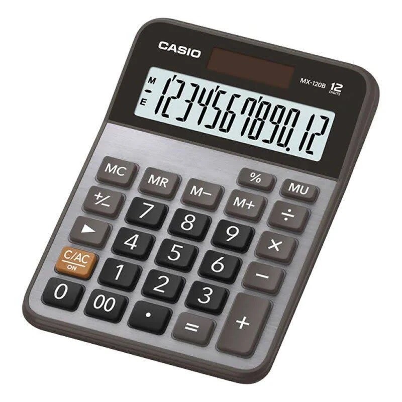 CALCULADORA CASIO DIGITAL 12DIGITOS DX-120B CINZA 