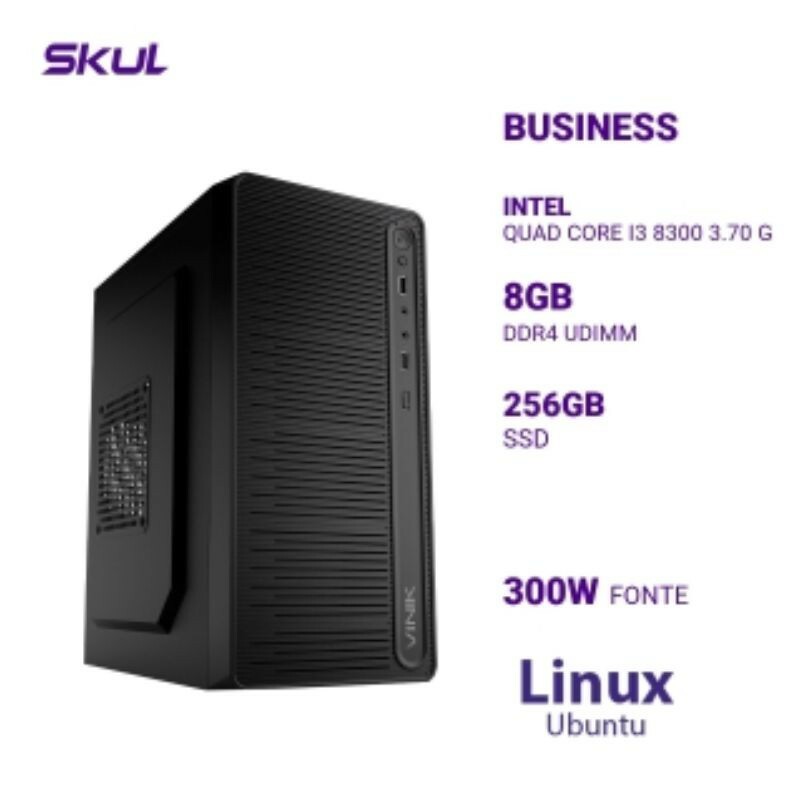 CPU SKUL B300 I3-8300 8GB/SSD 256GB/ATX 300W/LINUX UBUNTU