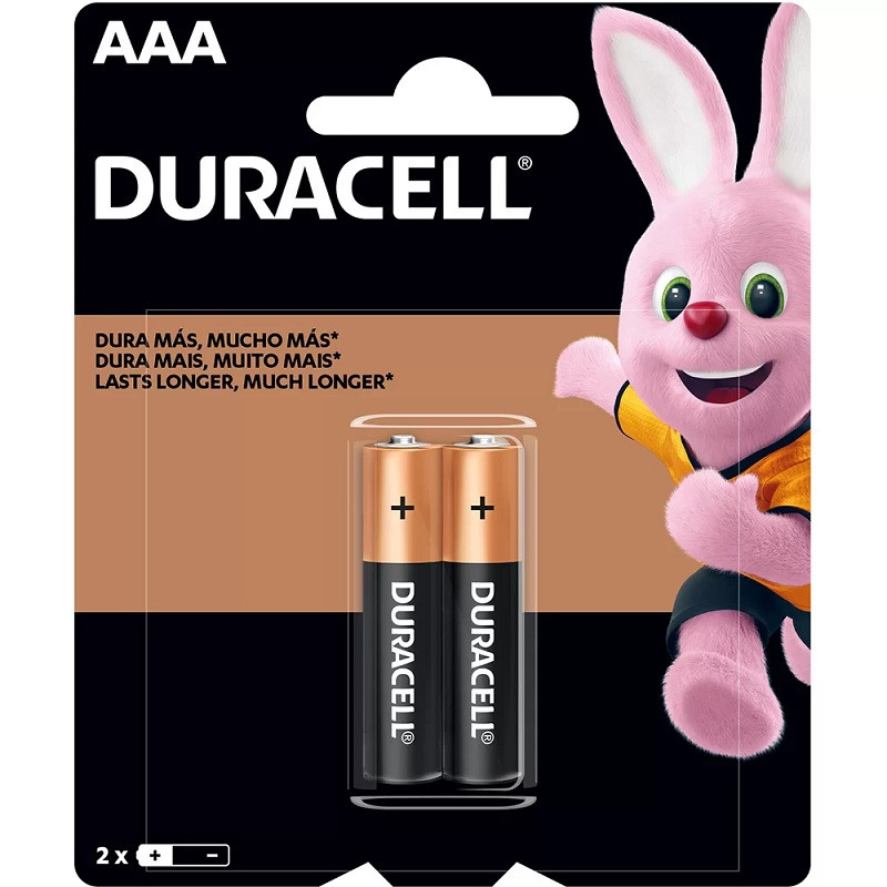 PILHA DURACELL AAA ALCALINAS MN2400 C/2 UNID.     