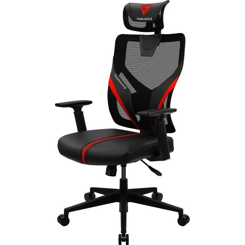 CADEIRA THUNDERX3 YAMA ERGONOMIC PT/VERMELHO      