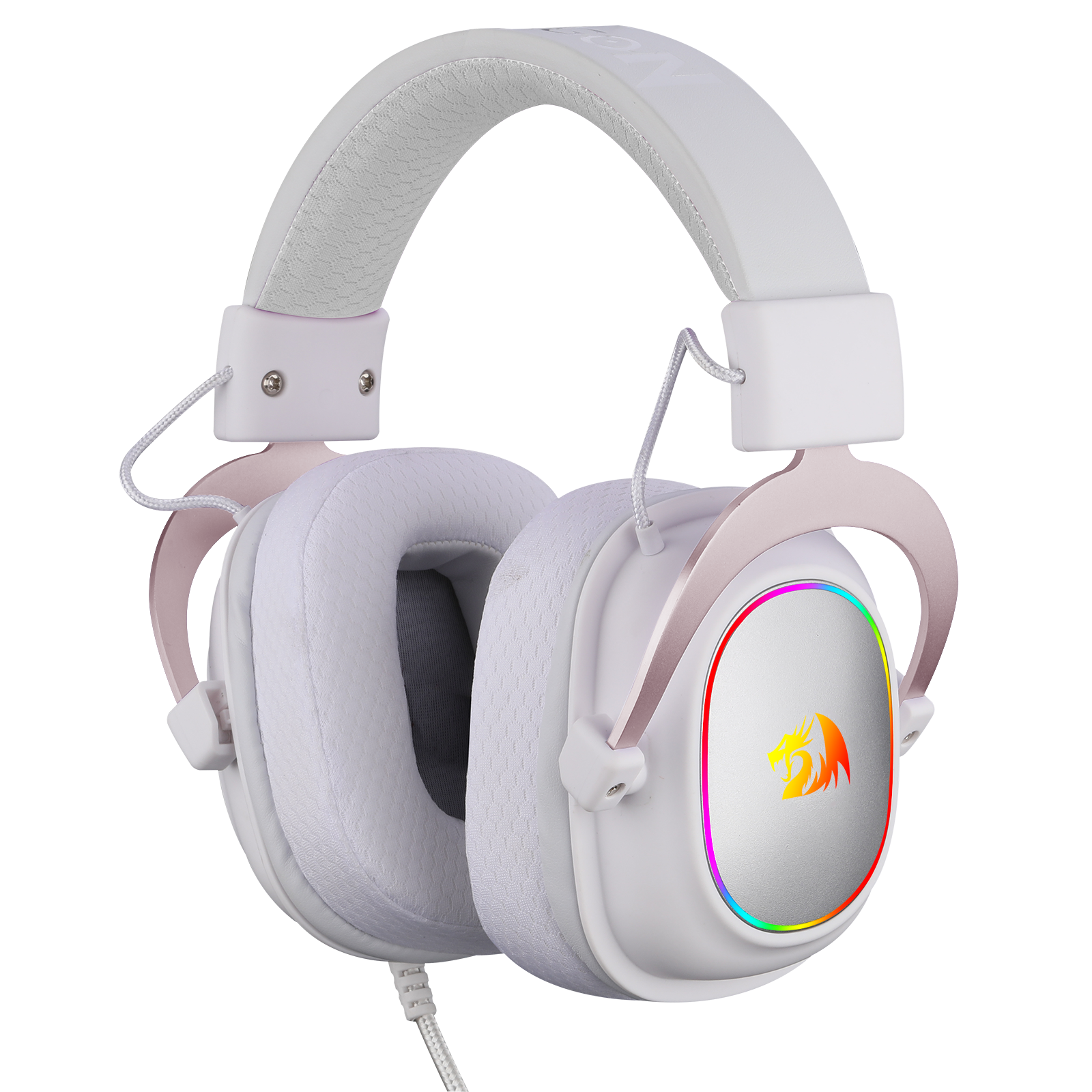 FONE REDRAGON GAMER HEADSET ZEUS RGB ROSA/BR      