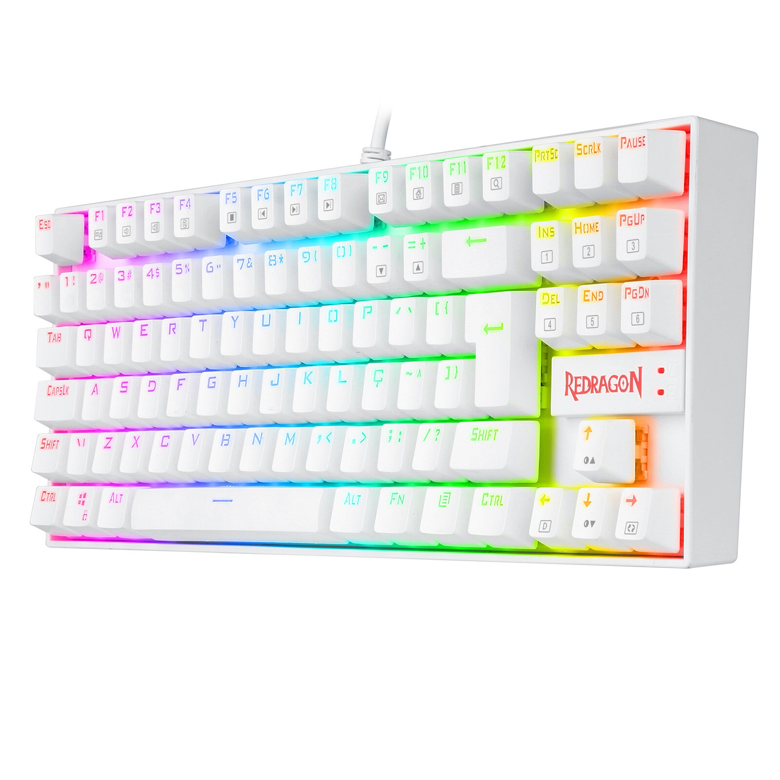 TECLADO GAMER REDRAGON KUMARA PRO RGB BRANCO      