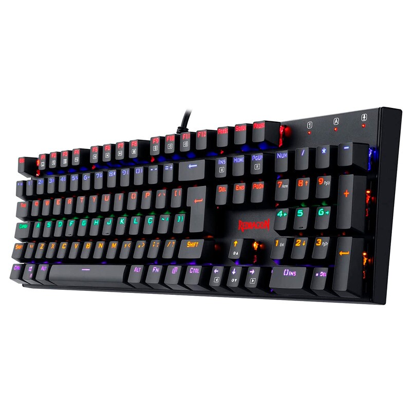 TECLADO MECANICO RUDRA PRETO KEYBOARD AZUL        