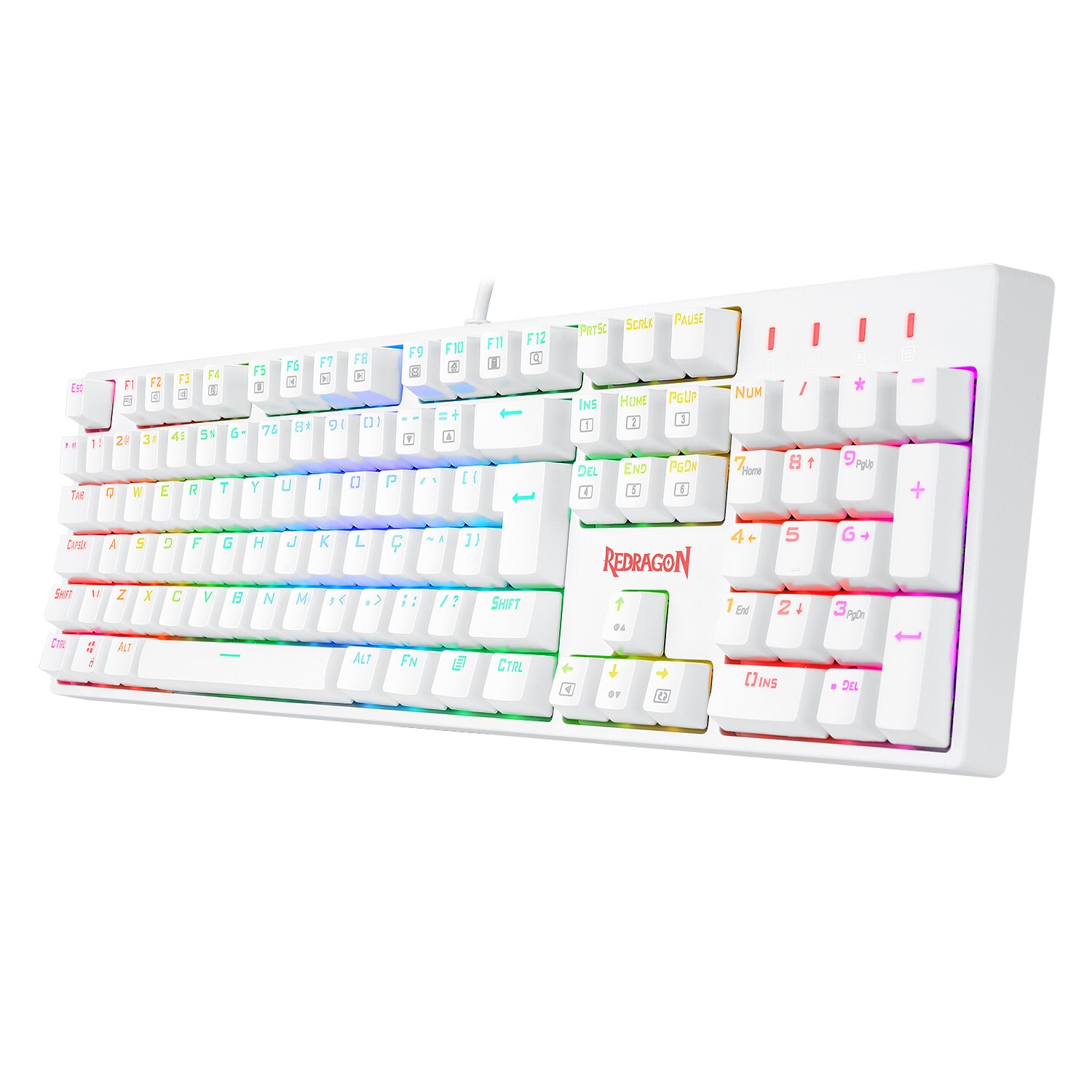 TECLADO GAMER REDRAGON SURARA PRO RGB BRANCO      