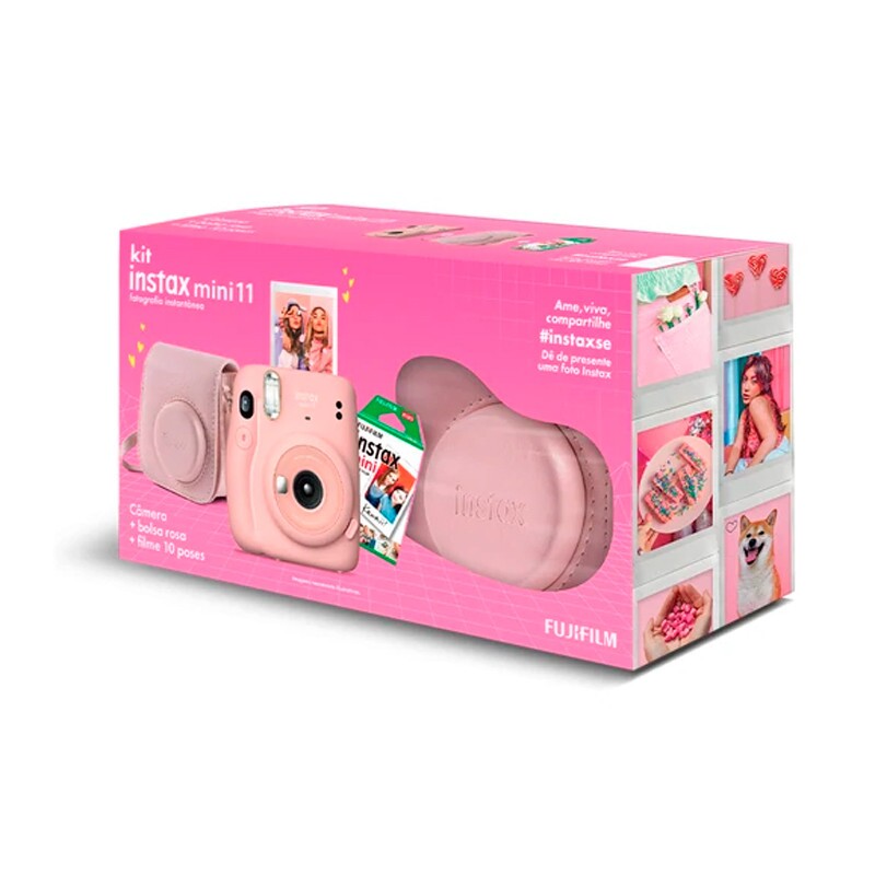 KIT CAMERA INSTAX MINI 11+ PACK 10 + BOLSA S. ROSA