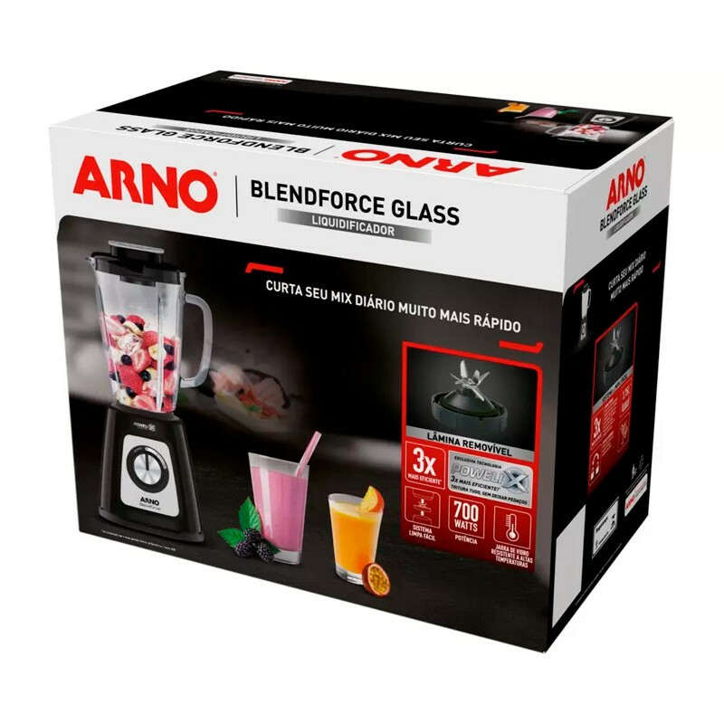 LIQUIDIFICADOR ARNO BLENDFORCE COM JARRA DE VIDRO 