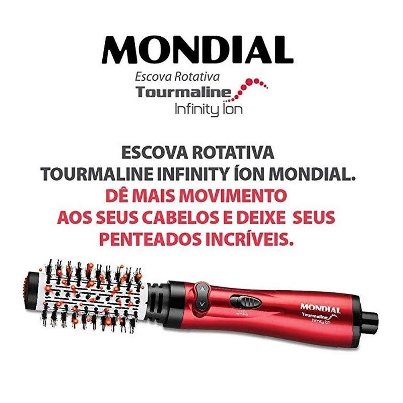 ESCOVA MONDIAL ROTATIVA TOURMALINE ER-03 127V     