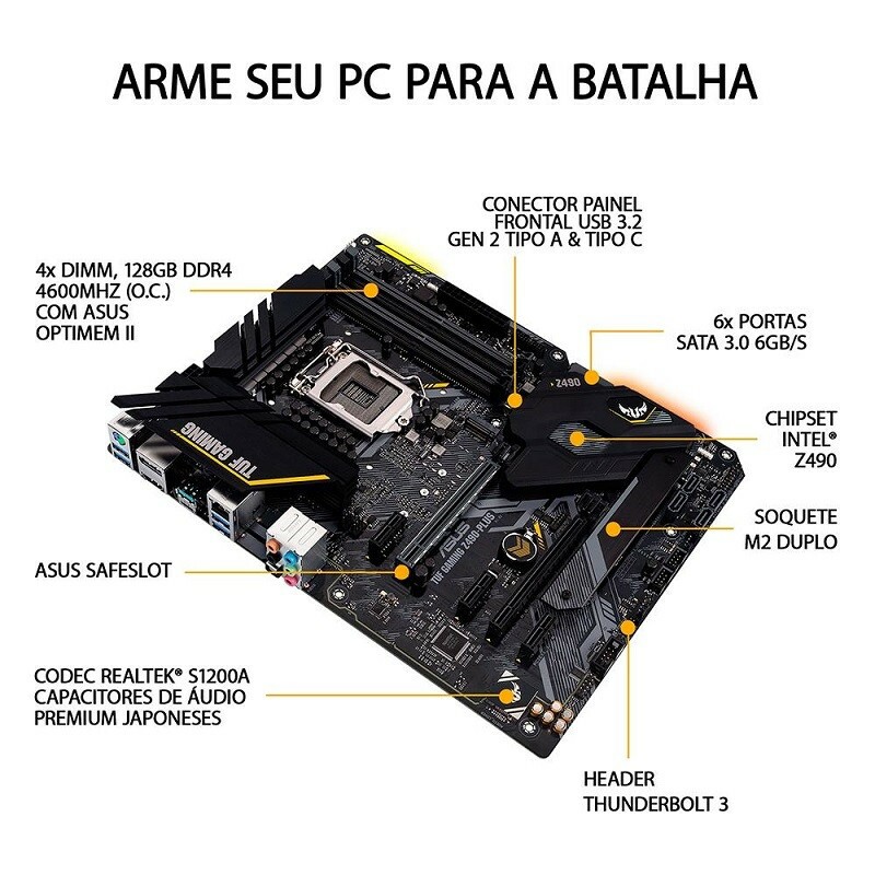 PLACA MAE ASUS Z490-PLUS TUF GAMING DDR4 -LGA 1200