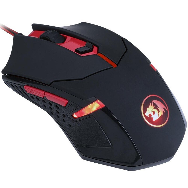 MOUSE REDRAGON GAMER USB M601-3 PRETO/VERMELHO    