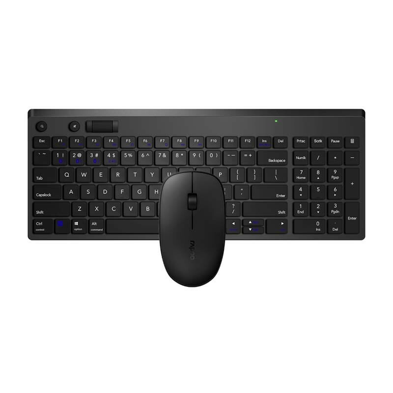 TECLADO+M. RAPOO S/FIO BLUETOOTH C/PILHA+2.4GHZ PT