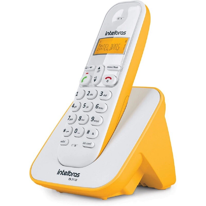 TELEFONE S/FIO DIGITAL INTELBRAS TS3110 BR/AMARELO    