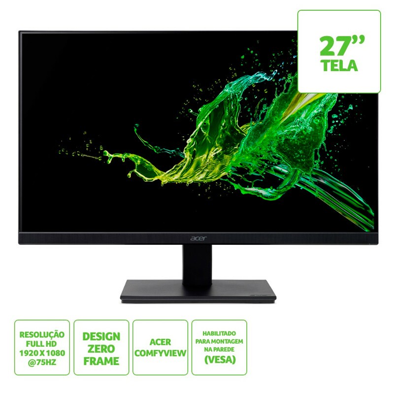 MONITOR ACER "27" V277 BMIX PRETO                 