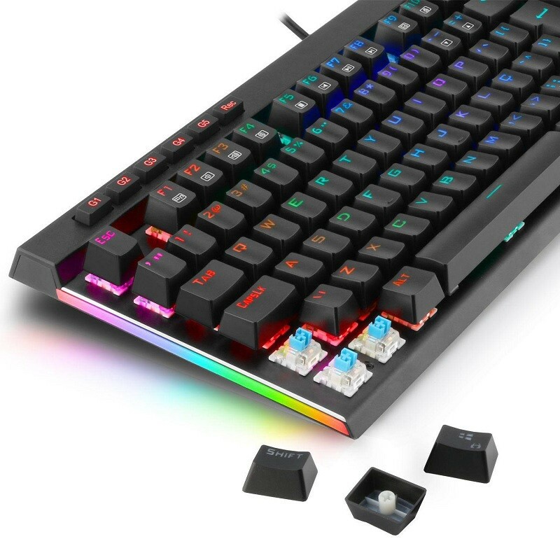 TECLADO REDRADON GAMER MEC. VATA PRO RGB PT-BLUE  