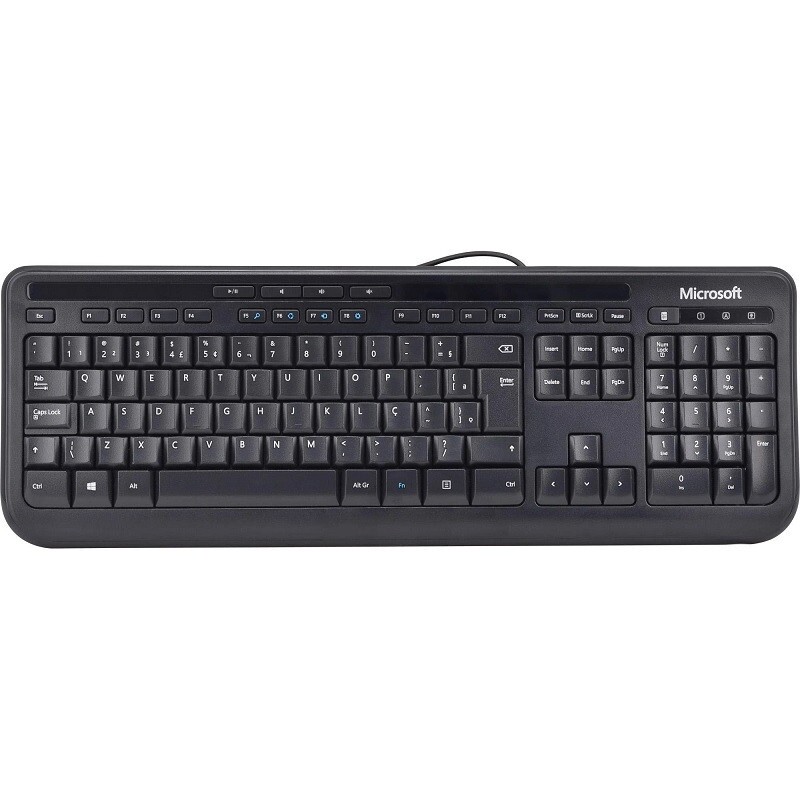 TECLADO MICROSOFT USB MULTIMIDIA WIRED 600 PRETO