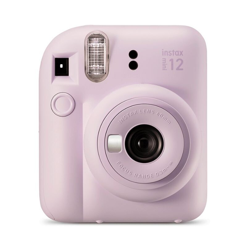 KIT CAMERA FUJIFILM INSTAX MINI 12 + PACK 10 FOTOS MACARON + BOLSA LILAS