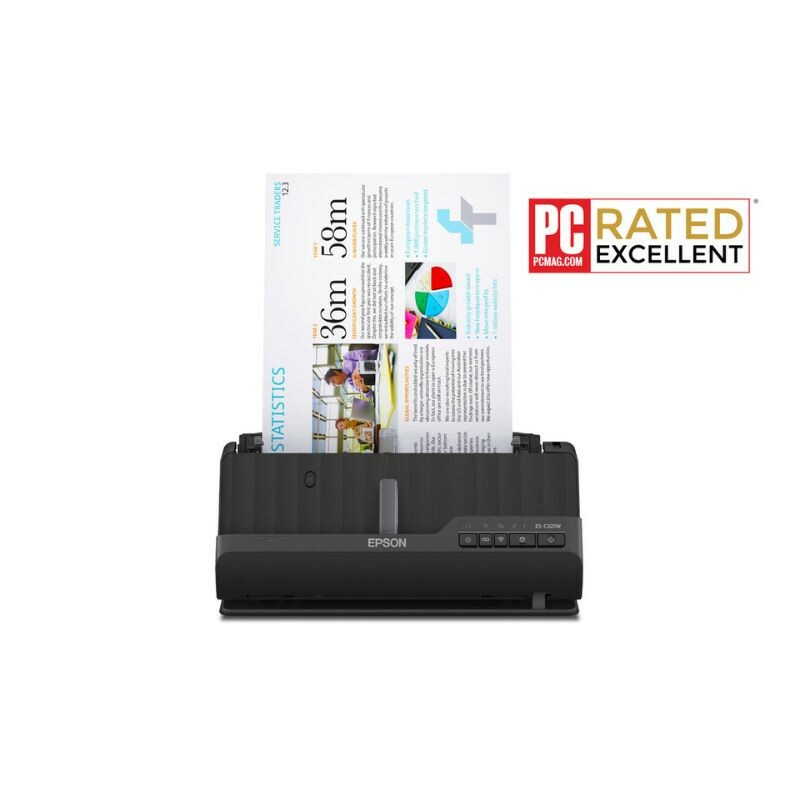 SCANNER EPSON ES-C320W PORTATIL DUPLEX COLORIDA USB/WI-FI B11B270201 PRETA