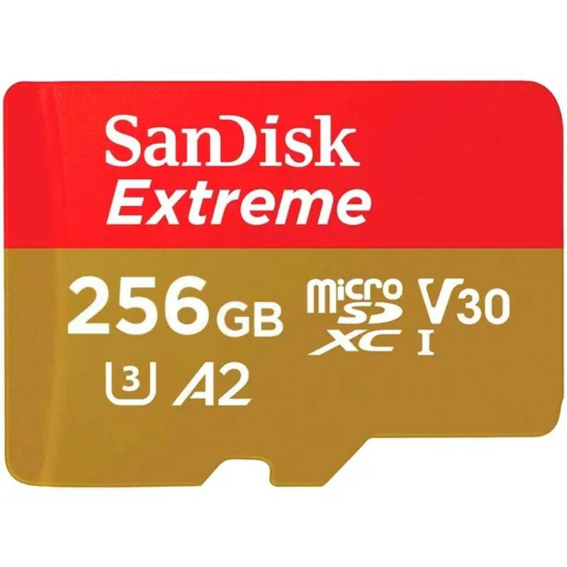 CARTAO DE MEMORIA MICRO SD 256GB SANDISK EXTREME CLASSE V30 A2 190MB/S SDSQXAV-256G-GN6MN