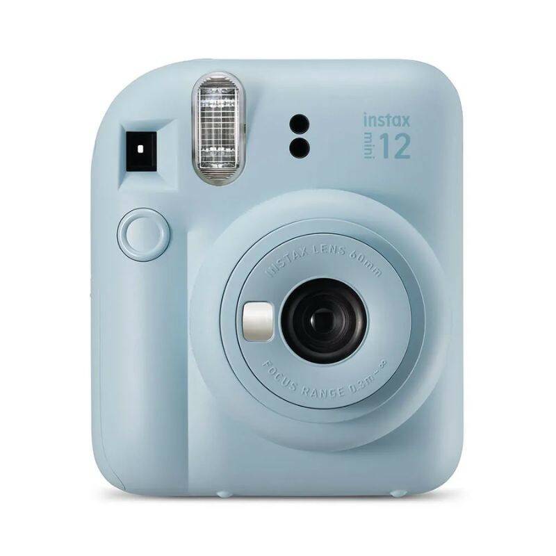 KIT CAMERA FUJIFILM INSTAX MINI 12 + PACK 10 FOTOS SPRAY ART + BOLSA AZUL