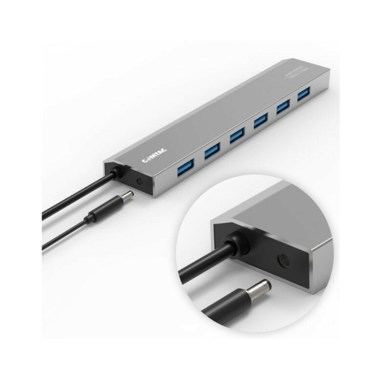 HUB USB-C COMTAC USB 2.0 7PORTAS USB 3.2 GEN ALUMINIO PRATA 24129452