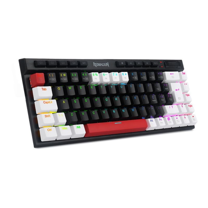 TECLADO REDRAGON GAMER MAGIC-WAND RGB PT/BCO/VM SWITCH BROWN