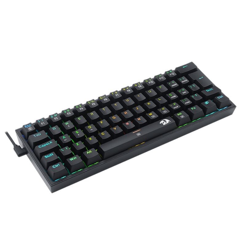 TECLADO REDRAGON GAMER MECANICO FIZZ RGB K617-RGB-W PT-BROWN