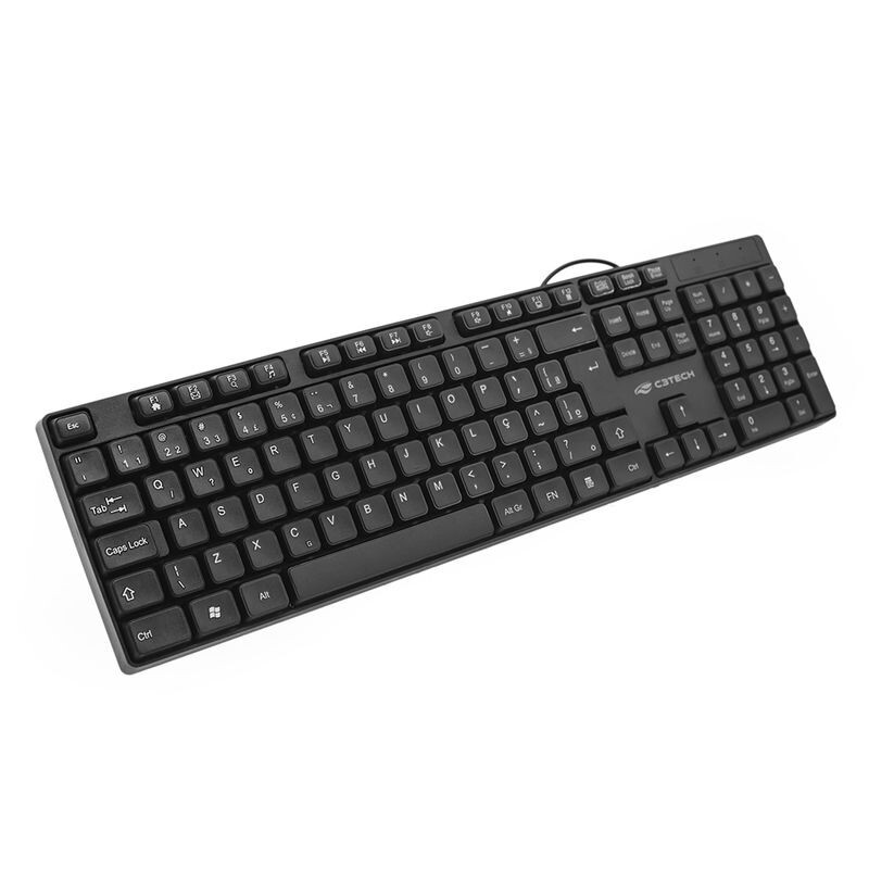 TECLADO C3TECH USB 2.0 COM FIO MULTIMIDIA KB-M10BK PRETO