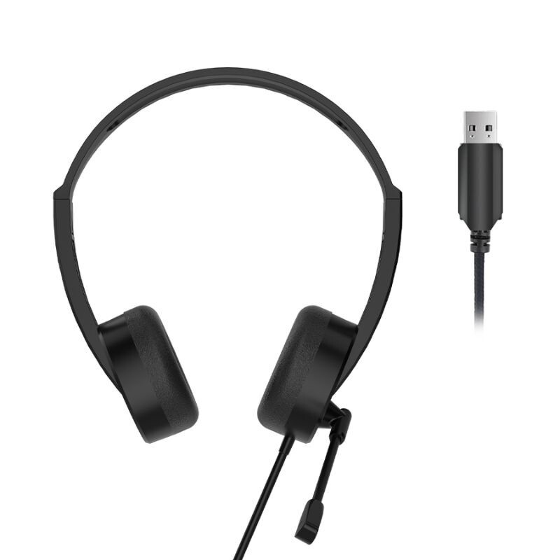 FONE DE OUVIDO LECOO USB HT106 WIRED HEADSET PRETO
