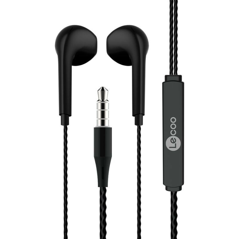 FONE DE OUVIDO LECOO EH104 WIRED EARPHONES PRETO