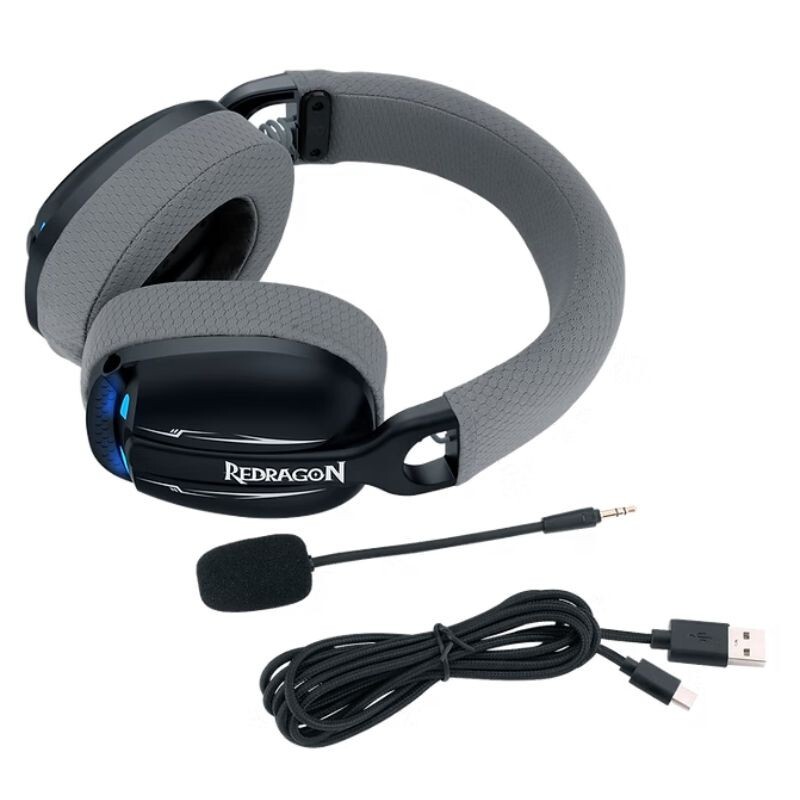 FONE REDRAGON GAMER HEADSET SEM FIO SKULD PRO PC/PS4/PS5 H878BG PRETO