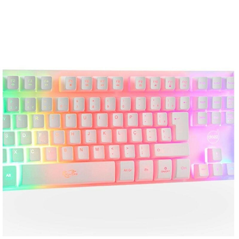 TECLADO DAZZ RAPID FIRE ASGUARD 62000041 BRANCO   