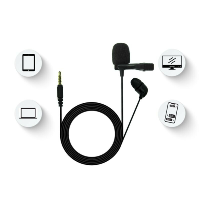 MICROFONE JBL CSLM20 DE LAPELA COM FONE DE OUVIDO AKG-JBLCSLM20 PRETO